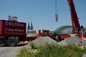 Betonmischer umgestuerzt Koeln Deutz neue Rheinpromenade P095